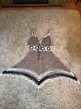 Y2K Crochet Beach Coverup Dress